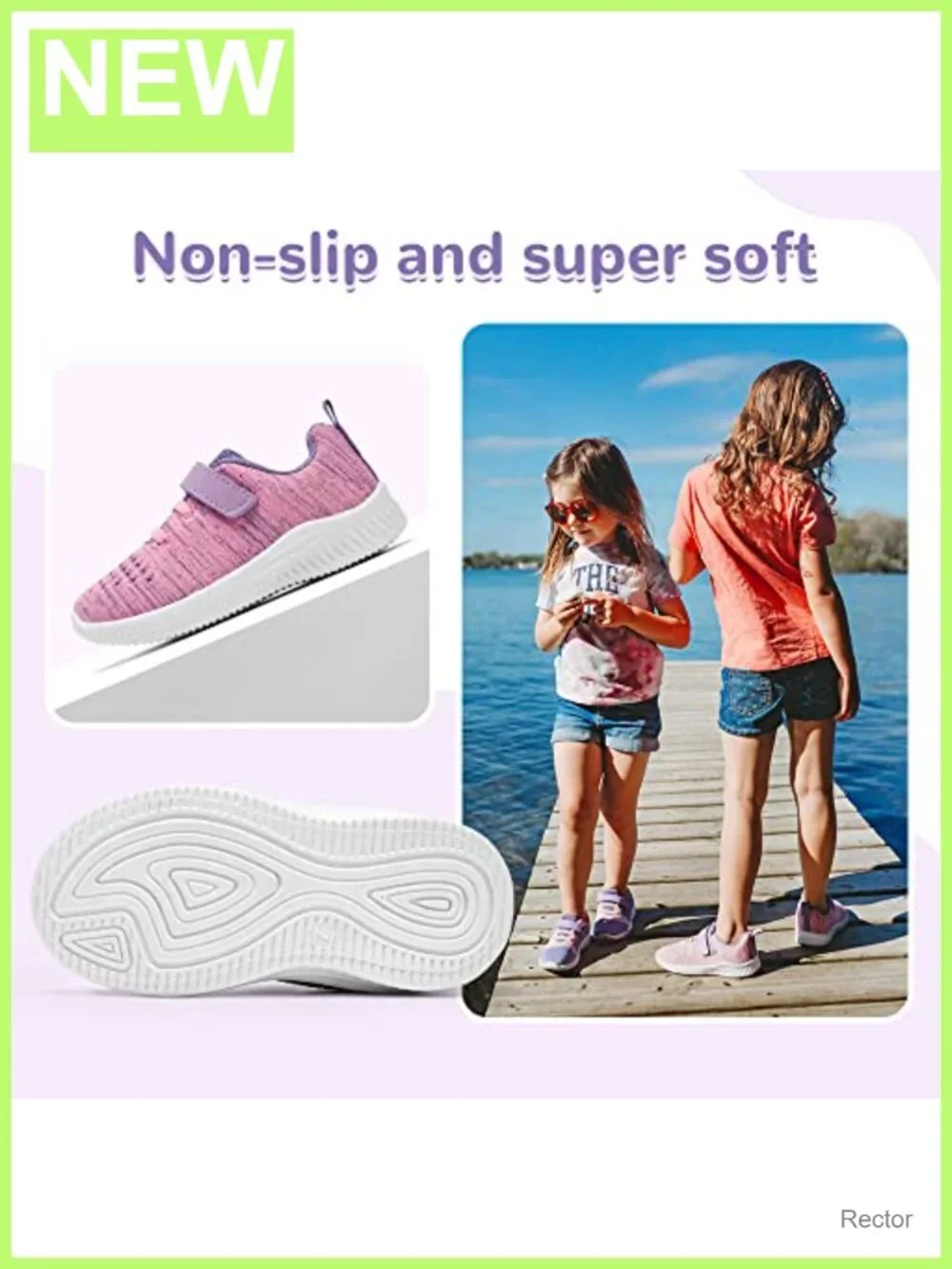 Toddler Little Kid Boys Girls Knit Athletic Sneakers Hook and Loop